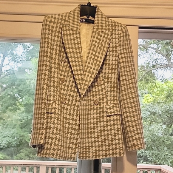 Zara Houndstooth Blazer - Size SX - Picture 1 of 9